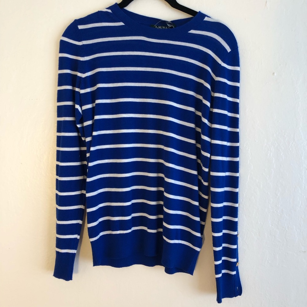Ralph Lauren S Blue & White striped sweater